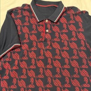 Carolina Herrera Navy and Red Polo Shirt